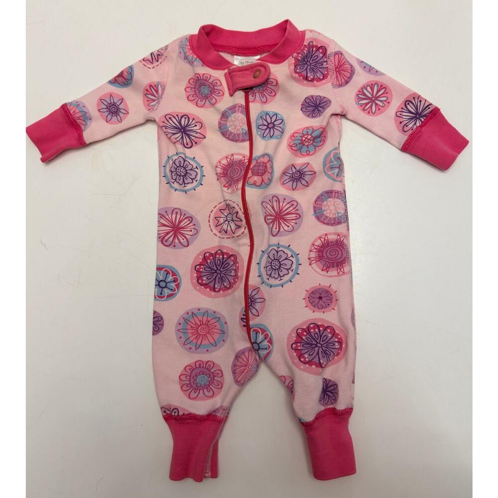 Hanna Andersson Organic Cotton Floral Zip-Up Sleeper Pajama - 0-6 Months (50 cm)